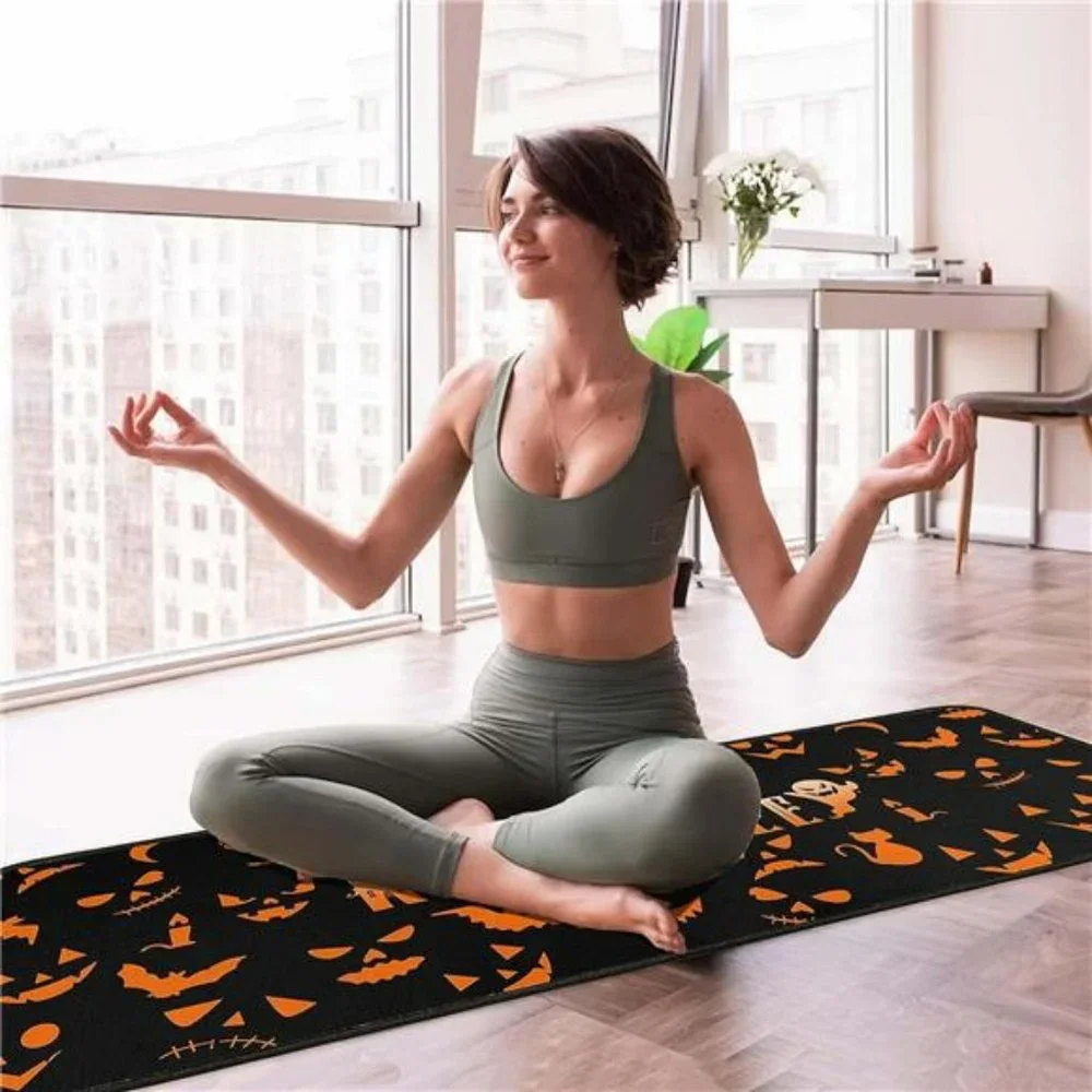 Halloween with Bats Kitchen Rug Set of 2 Washable Non Slip, 17